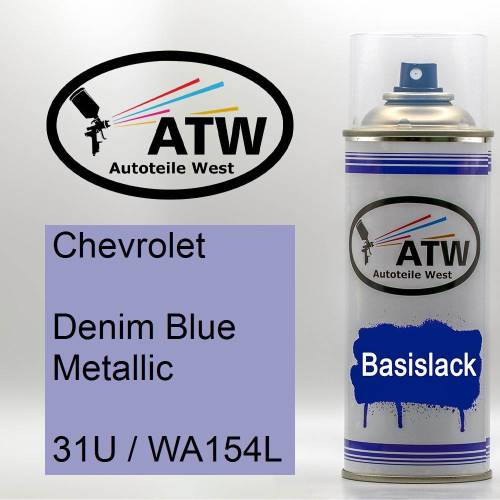 Chevrolet, Denim Blue Metallic, 31U / WA154L: 400ml Sprühdose, von ATW Autoteile West.